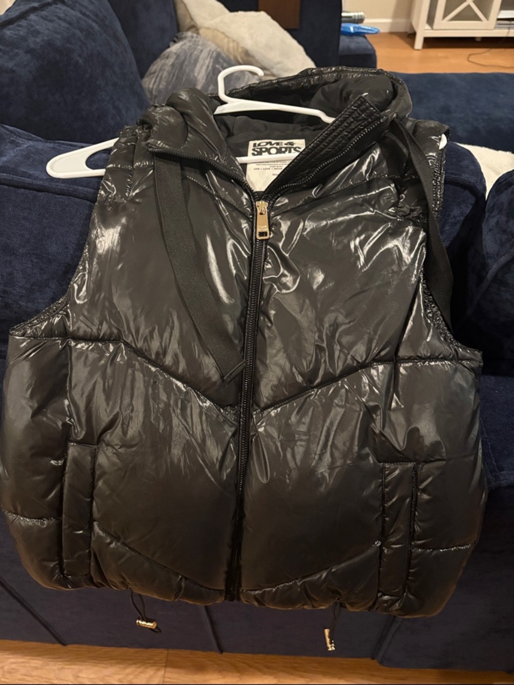 Black Puffer Vest with Hood